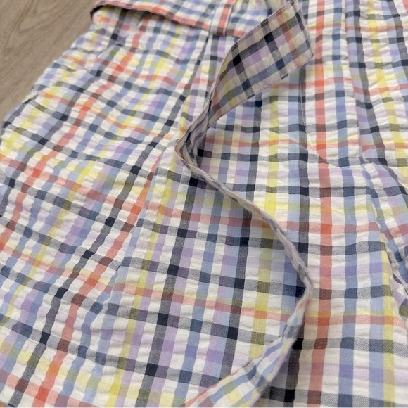 LOFT Multicolor Plaid Seersucker Paperbag Shorts - Picture 10 of 13